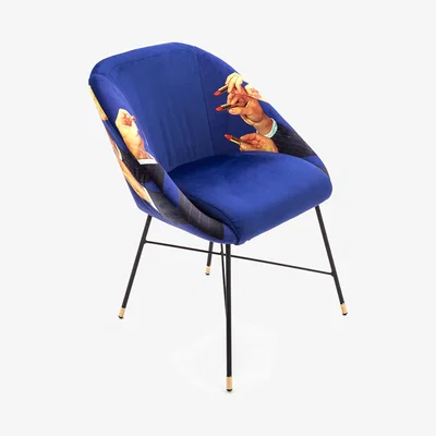 Amara Seletti wears Toiletpaper - Upholstered Padded Chair - Lipsticks