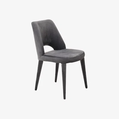 Amara Pols Potten - Holy Velvet Chair - Grey With Fabric Legs