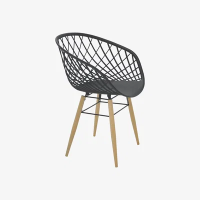 Amara Tramontina - Sidera Chair With Wooden Legs - Black