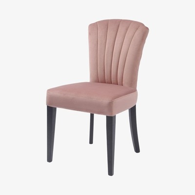 Artisanti Remenham Shell-Upholstered Velvet Dining Chair in Dusky Pink