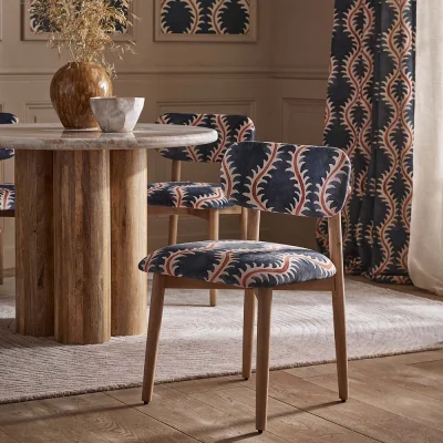 Atkin & Thyme Layla Dining Chair in Linwood Helter Skelter Velvet