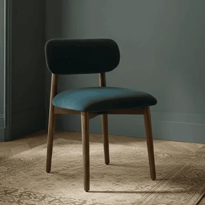 Atkin & Thyme Layla Dining Chair in Petrol Blue Velvet