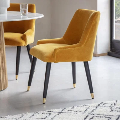 Atkin & Thyme Baxter Dining Chair in Amber Yellow Velvet 