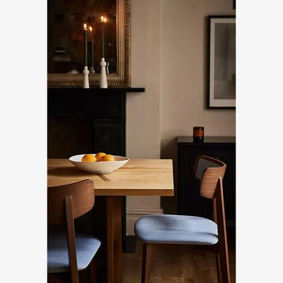 Anthropologie Amy Velvet-Upholstered FSC Beech Wood Dining Chairs, Set of 2