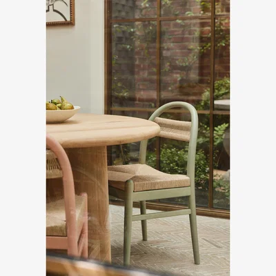 Anthropologie Sadie FSC Beech Wood Woven Dining Chair