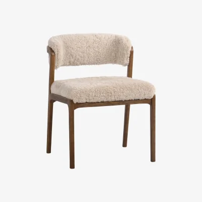 Andrew Martin Winterson Dining Chair, Chair, Light Neutral - Andrew Martin Cowhide & Sheepskin