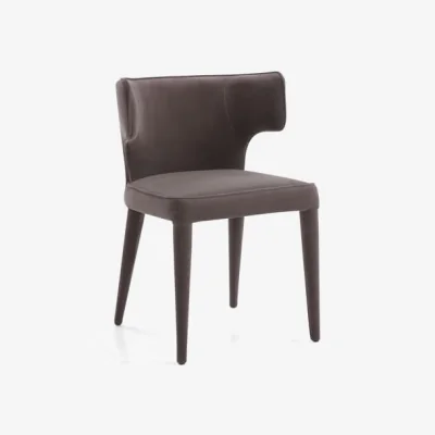 Andrew Martin Juno Dining Chair Grey, Chair, Grey/Black - Andrew Martin Velvet