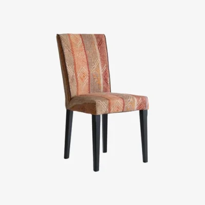 Andrew Martin Addington Dining Chair Isthmus Brick Choc, Chair, Isthmus Brick Chocolate - Andrew Martin Linen
