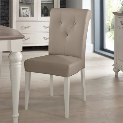 Arighi Bianchi Dieppe Washed Oak & Grey Bonded Leather Chair
