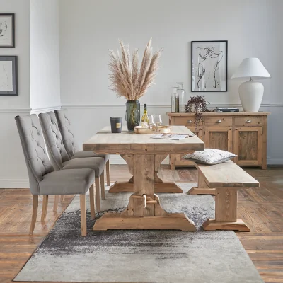 Arighi Bianchi Indiana Table, Bench & 3 Poppy Grey Chairs Set