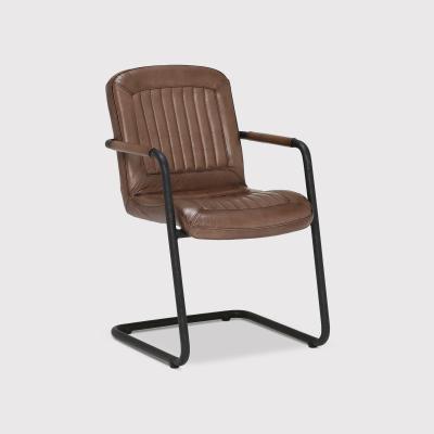 Barker and Stonehouse Pure Furniture Irving Dining Chair With Tamponata Frame, Brown | Barker & Stonehouse