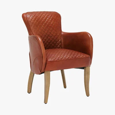 Barker and Stonehouse Timothy Oulton Side Saddle Leather Chair, Vagabond Red and Oak