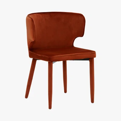 Barker and Stonehouse Templar Velvet Dining Chair, Amber Velvet