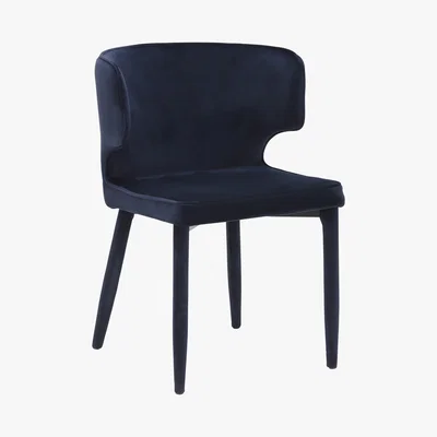 Barker and Stonehouse Templar Velvet Dining Chair, Sapphire Blue Velvet