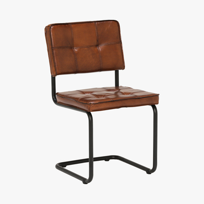 Barker and Stonehouse Byron Leather Dining Chair, Light Brown