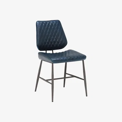 Barker and Stonehouse Hawley Quilted Dining Chair, Blue | Barker & Stonehouse