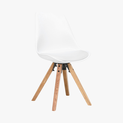 Barker and Stonehouse Eva Dining Chair, White with Red Oak legs
