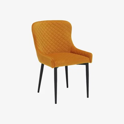 Barker and Stonehouse Rivington Velvet Dining Chair, Yellow | Barker & Stonehouse