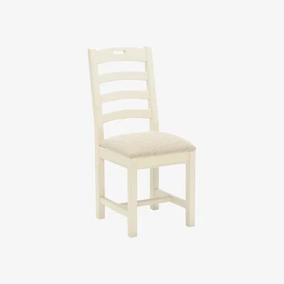 Barker and Stonehouse Carisbrooke Dining Chair with Square Legs and Fabric Seat, Stucco White