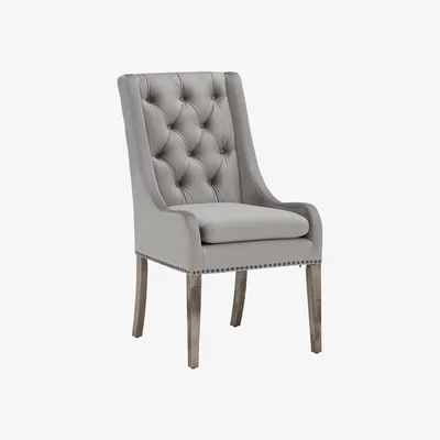 Barker and Stonehouse Ophelia Button Back Velvet Dining Chair, Neutral | Barker & Stonehouse