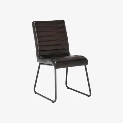 Barker and Stonehouse Titus Leather Dining Chair, Black | Barker & Stonehouse