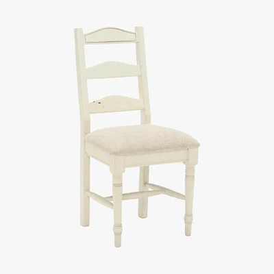 Barker and Stonehouse Carisbrooke Dining Chair with Turned Legs and Fabric Seat, Stucco White