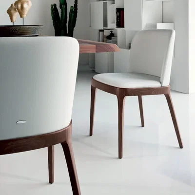 Barker and Stonehouse Cattelan Italia Magda Chair, White Leather | Barker & Stonehouse