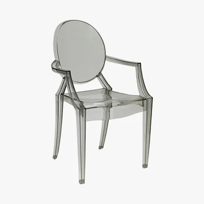 Barker and Stonehouse Kartell Louis Ghost Stackable Armchair, Smoke Grey