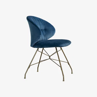 Barker and Stonehouse Bontempi Drop Dining Chair, Blue Velvet | Bontempi