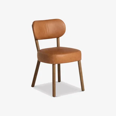 Barker and Stonehouse Dove Dining Chair, Brown Leather | Barker & Stonehouse