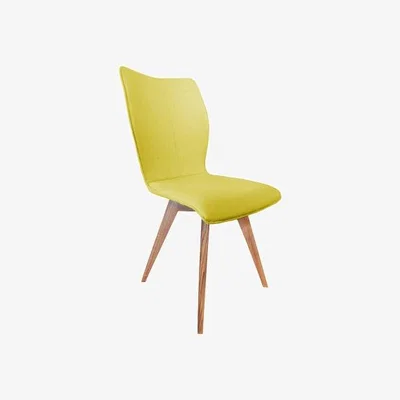 Barker and Stonehouse Poppy Dining Chair With Oak Legs, Yellow | Barker & Stonehouse