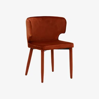 Barker and Stonehouse Templar Velvet Dining Chair, Orange | Barker & Stonehouse