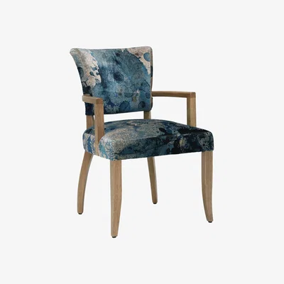 Barker and Stonehouse Timothy Oulton Mimi Dining Chair with Arms, Blue Velvet | Barker & Stonehouse