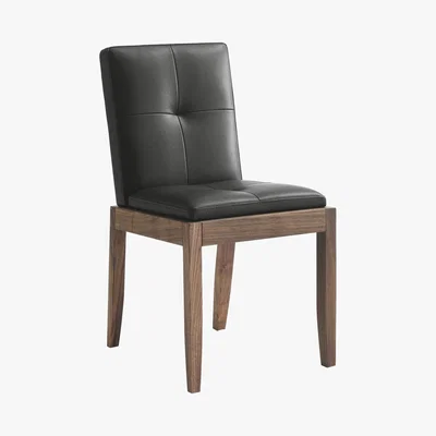Barker and Stonehouse Riva 1920 Bever Chair, Walnut and Camoscio Black