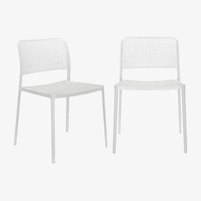 Barker and Stonehouse Pair of Kartell Audrey Dining Chairs, White Metal | Barker & Stonehouse