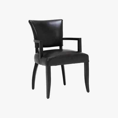 Barker and Stonehouse Timothy Oulton Mimi Dining Chair With Arms, Black Leather | Barker & Stonehouse