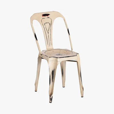 Barker and Stonehouse Little Tree Furniture Hyatt Recycled Steel Stackable Cafe Chair, White