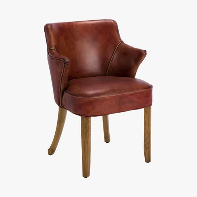 Barker and Stonehouse Timothy Oulton Lannister Dining Chair, Vagabond Red Leather