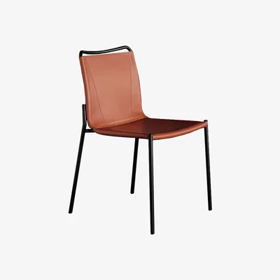 Barker and Stonehouse Bontempi Shape Dining Chair, Black Frame M055 and Russian Leather Q504