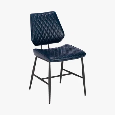 Barker and Stonehouse Hawley Quilted Dining Chair, Dark Blue