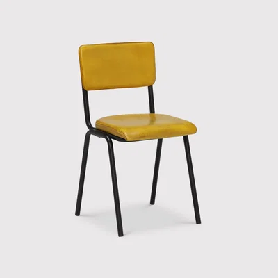Barker and Stonehouse Pure Furniture Twyford Dining Chair With Matt Black Frame, Yellow | Barker & Stonehouse