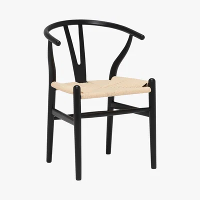 Barker and Stonehouse Hans Wishbone Dining Chair, Black