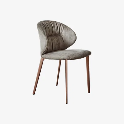 Barker and Stonehouse Bontempi Drop Dining Chair, Rose Gold Frame M329 and Mink Waterproof Nabuk TN004