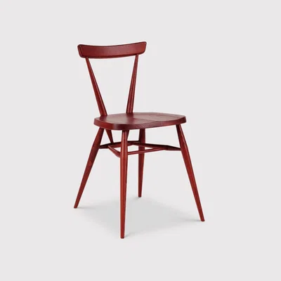 Barker and Stonehouse L.Ercolani Stacking Dining Chair, Red | Barker & Stonehouse