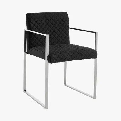 Barker and Stonehouse Caspian Frozen Armchair, Black Velvet