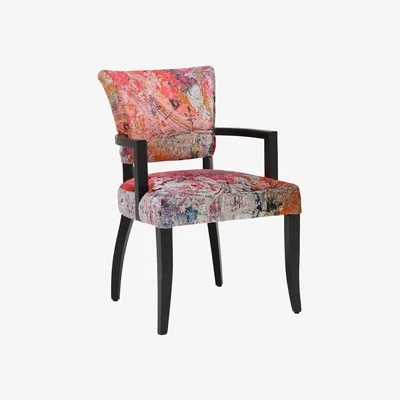 Barker and Stonehouse Timothy Oulton Mimi Faded and Degraded Dining Chair with Arms - Multiple - Velvet - Faded - W60 x D66 x H90cm - Barker &amp; Stonehouse