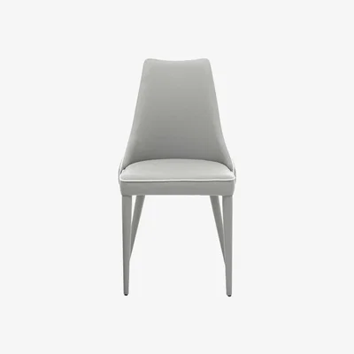 Barker and Stonehouse Clara Eco Leather Dining Chair - Grey - Leather - W52 x D60 x H91cm - Barker &amp; Stonehouse