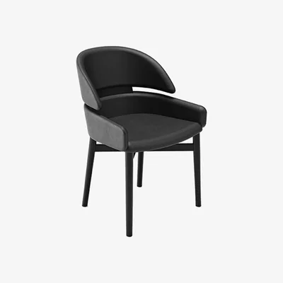 Barker and Stonehouse Fiam Lloyd Dining Chair, Black Leather | Barker & Stonehouse