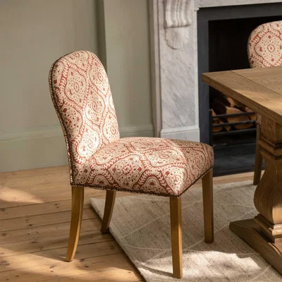 Barker and Stonehouse Gable x Linwood Dining Chair, Red Fabric | Barker & Stonehouse