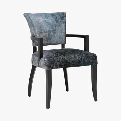 Barker and Stonehouse Timothy Oulton Mimi Velvet Faded and Degraded Dining Chair with Arms, Persia in Decline